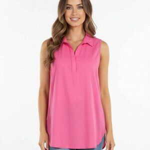 Chic & Bright: NWT J.Crew Hot Pink Sleeveless Tunic  Size XL (Linen/Cotton)